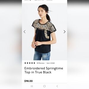 MADEWELL Springtime Floral Embroidered Peasant Blouse